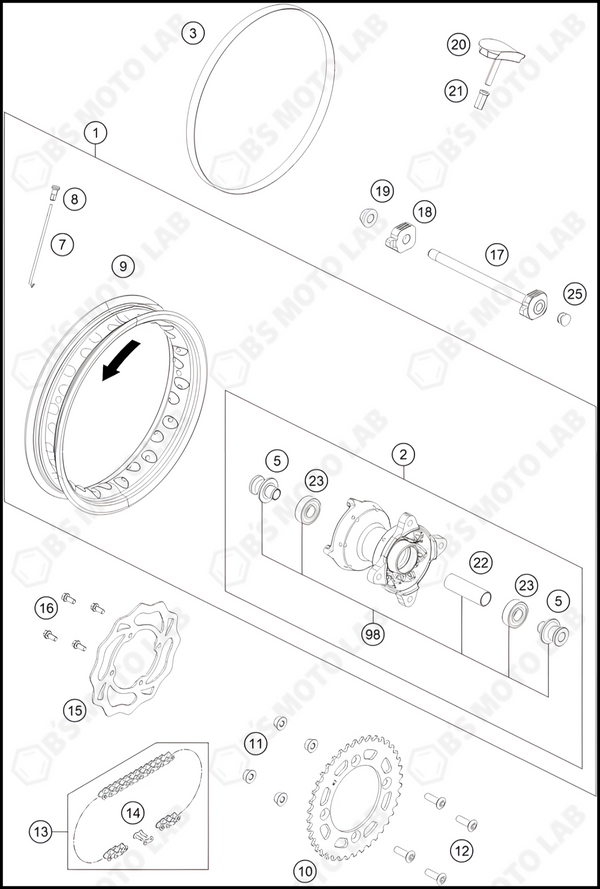 REAR WHEEL, 2024 HUSQVARNA TC-50