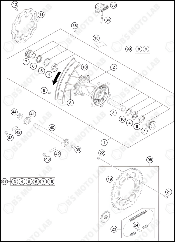 REAR WHEEL, 2022 HUSQVARNA TC-250