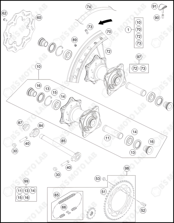 REAR WHEEL, 2022 HUSQVARNA TC-85-19-16