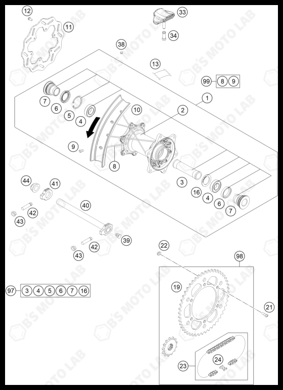 REAR WHEEL, 2024 HUSQVARNA FC-250