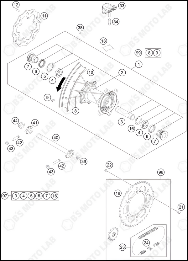 REAR WHEEL, 2024 HUSQVARNA FC-450