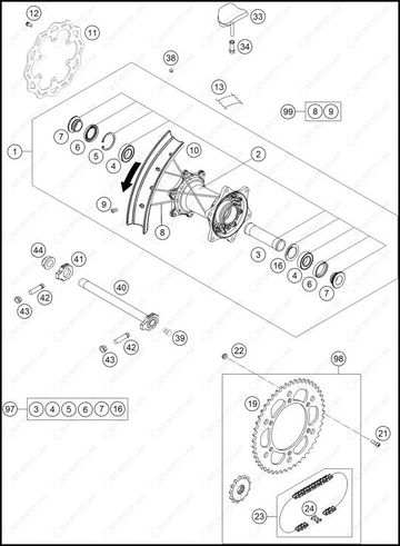 REAR WHEEL, 2024 HUSQVARNA TE-300