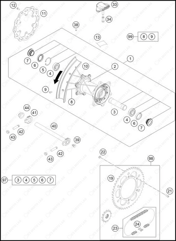 REAR WHEEL, 2025 HUSQVARNA TE-300