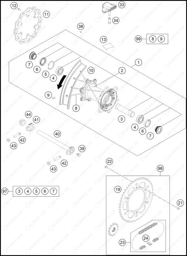 REAR WHEEL, 2025 HUSQVARNA TE-300
