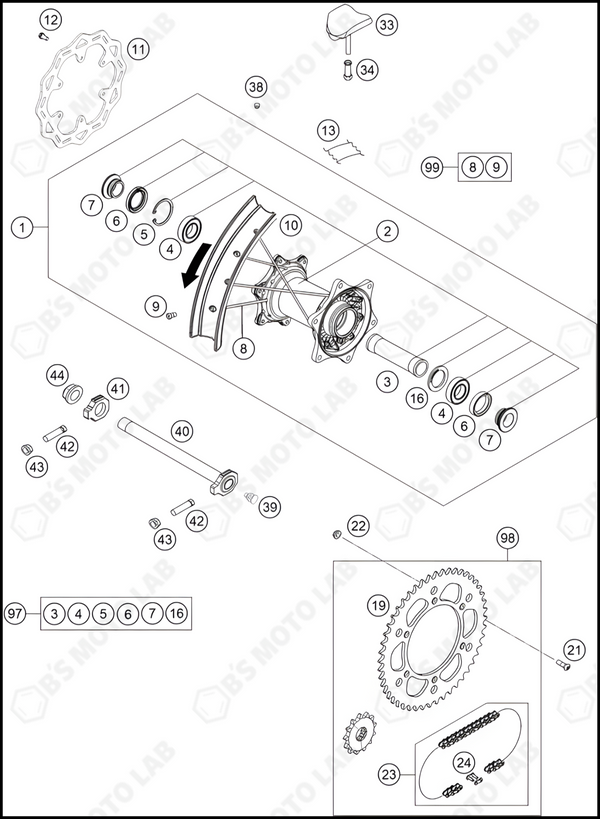 REAR WHEEL, 2024 HUSQVARNA FE-501-S