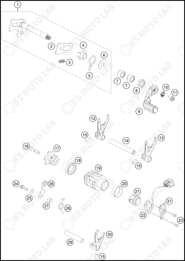 SHIFTING MECHANISM, 2022 HUSQVARNA FC-350