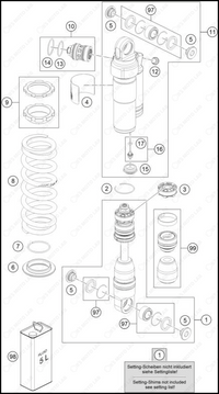 SHOCK ABSORBER DISASSEMBLED, 2025 HUSQVARNA TC-65