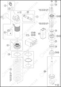 SHOCK ABSORBER DISASSEMBLED, 2022 HUSQVARNA FC-350