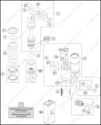 SHOCK ABSORBER DISASSEMBLED, 2024 HUSQVARNA TC-50