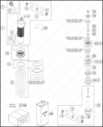 SHOCK ABSORBER DISASSEMBLED, 2025 HUSQVARNA TC-85-19-16