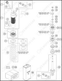 SHOCK ABSORBER DISASSEMBLED, 2022 HUSQVARNA TC-85-19-16