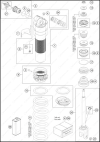 SHOCK ABSORBER DISASSEMBLED, 2025 HUSQVARNA TE-300