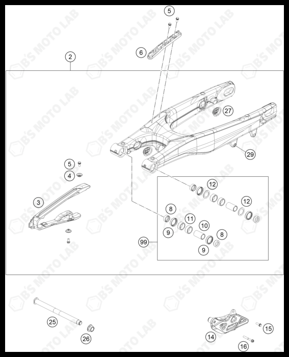 SWING ARM, 2024 HUSQVARNA FC-250