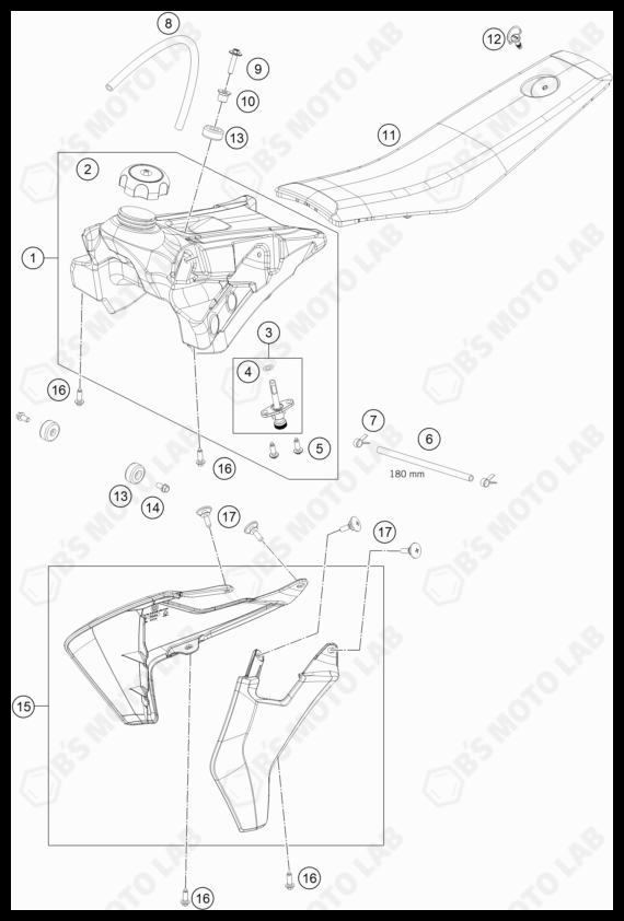 TANK, SEAT, 2022 HUSQVARNA TC-50