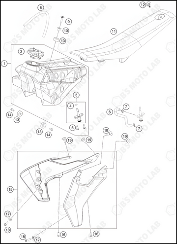 TANK, SEAT, 2023 HUSQVARNA TC-65