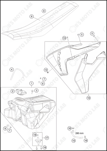 TANK, SEAT, 2022 HUSQVARNA TC-85-19-16