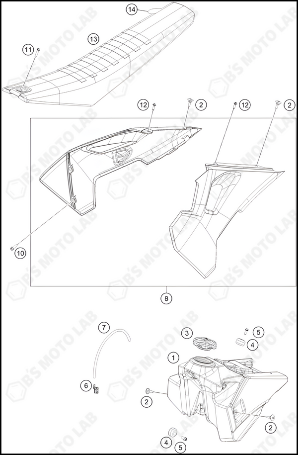 TANK, SEAT, 2023 HUSQVARNA FC-350