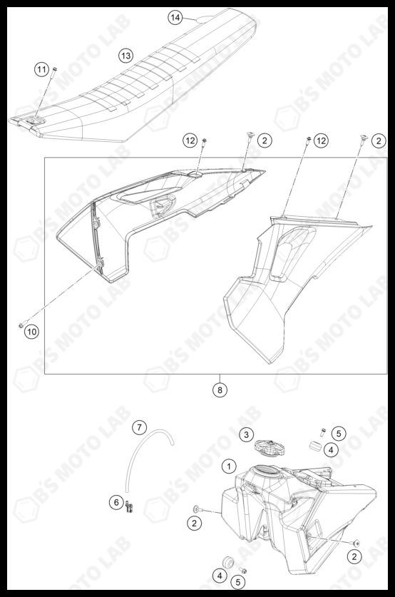 TANK, SEAT, 2024 HUSQVARNA FC-250