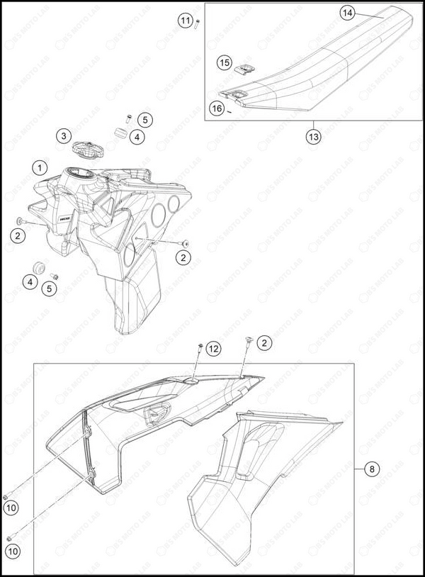 TANK, SEAT, 2024 HUSQVARNA TE-300