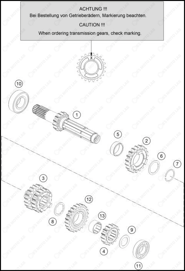 TRANSMISSION I - MAIN SHAFT, 2025 HUSQVARNA TC-125