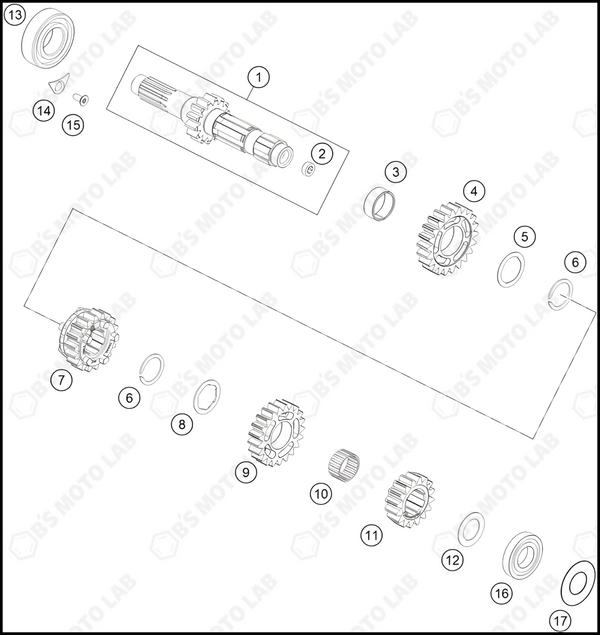 TRANSMISSION I - MAIN SHAFT, 2023 HUSQVARNA FC-350