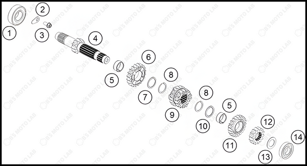 TRANSMISSION I - MAIN SHAFT, 2022 HUSQVARNA TC-85-19-16