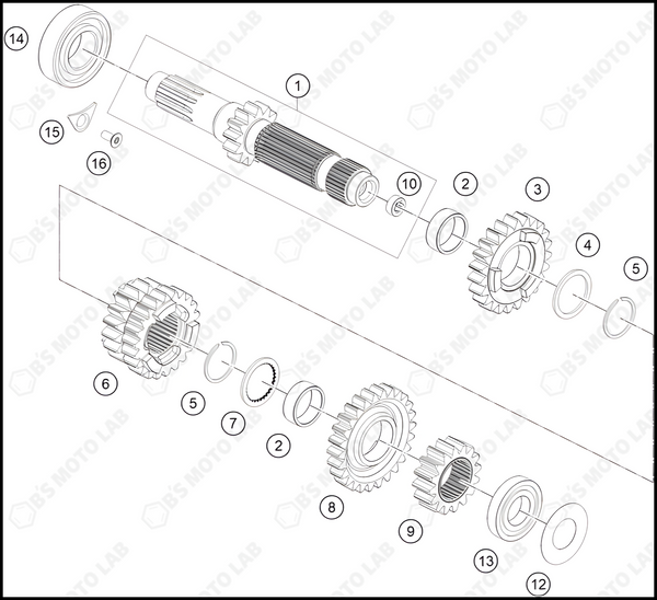 TRANSMISSION I - MAIN SHAFT, 2024 HUSQVARNA FE-501-S