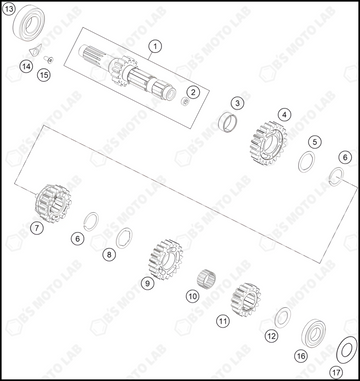 TRANSMISSION I - MAIN SHAFT, 2023 HUSQVARNA FC-450