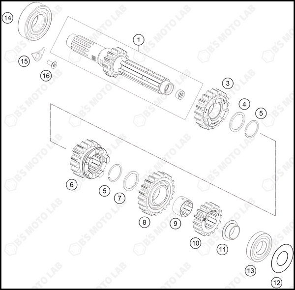 TRANSMISSION I - MAIN SHAFT, 2024 HUSQVARNA FC-250