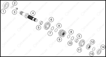 TRANSMISSION I - MAIN SHAFT, 2025 HUSQVARNA TC-85-19-16