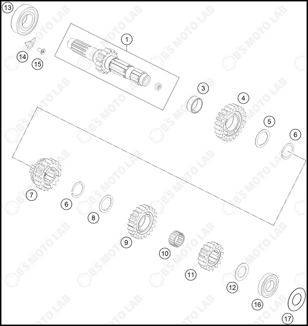 TRANSMISSION I - MAIN SHAFT, 2022 HUSQVARNA TC-250