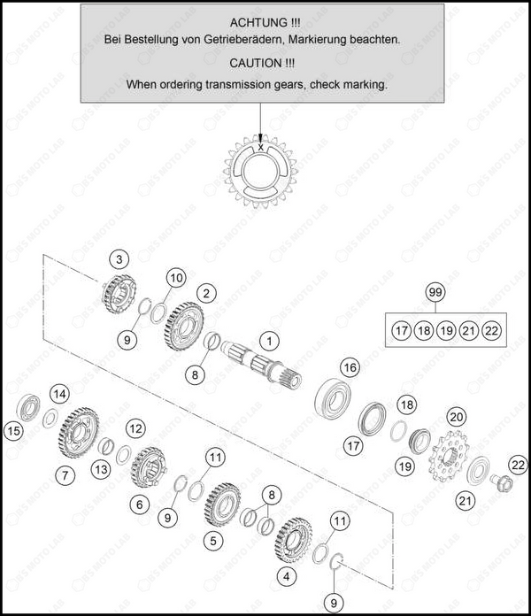 TRANSMISSION II - COUNTERSHAFT, 2025 HUSQVARNA TC-125