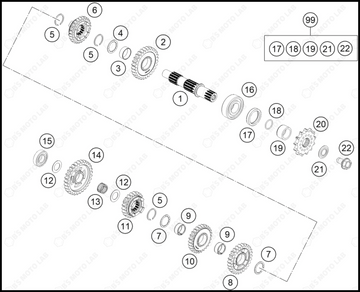 TRANSMISSION II - COUNTERSHAFT, 2025 HUSQVARNA TC-85-17-14