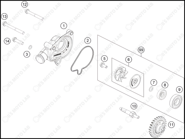 WATER PUMP, 2023 HUSQVARNA TC-250